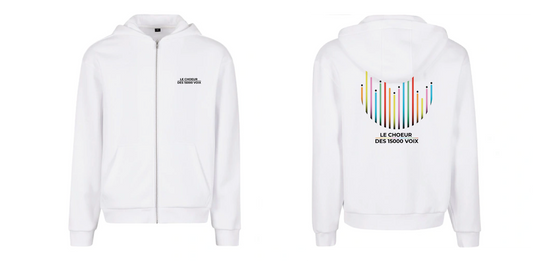 SWEAT ZIP BLANC LE CHOEUR DES 15000 VOIX